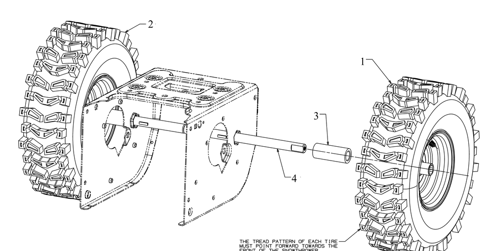 Wheel Diagram and Parts List for 2X24-INCHHP (31AM5BSR710)(2016) Cub Cadet Snow Blower